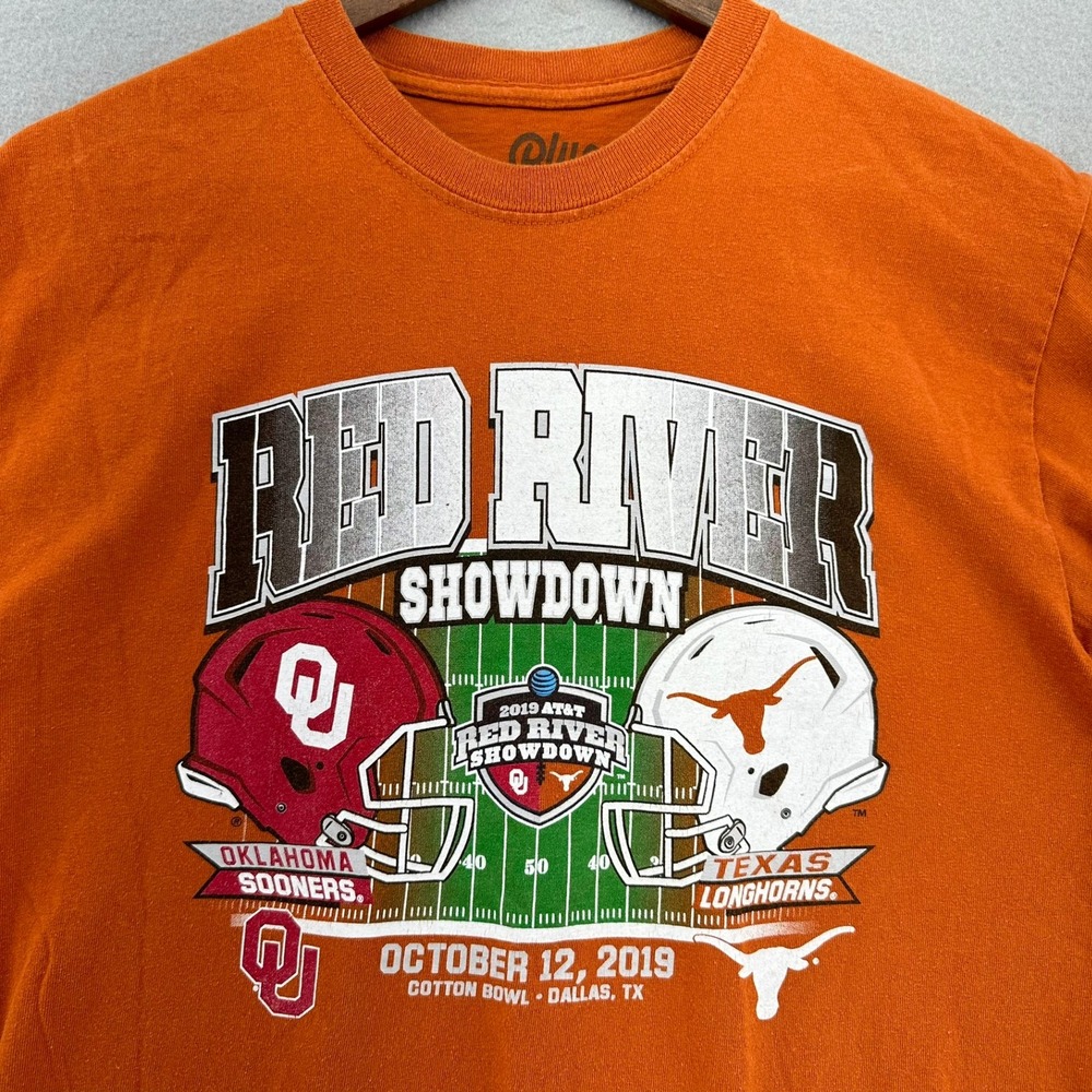 2019 Red River Showdown Oklahoma Sooners Texas Longhorns T-Shirt Orange Size M